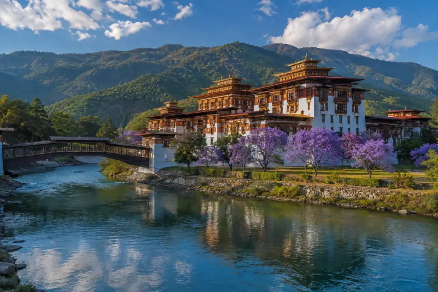 Punakha Dzong at the river confluence